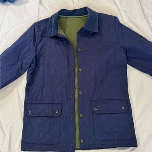 Vineyard Vines Blue Quilted Jacket with Green Lining